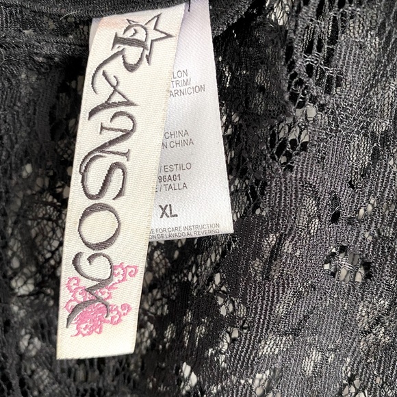 Ransom Black Lace Baby Doll Tee with Zipper on Back - Size XL - Picture 4 of 4